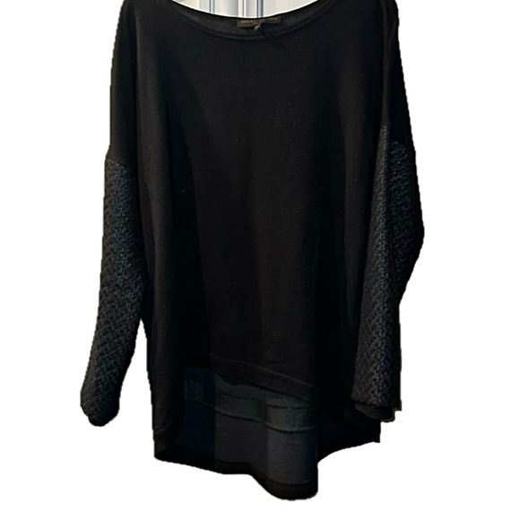 Generation Love Bobo Laminated Boucle Combo Sweater in BLACK 🖤 - Picture 2 of 9